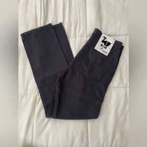 NWT Sandrine rose flax and cotton blend button fly navy blue soft fabric